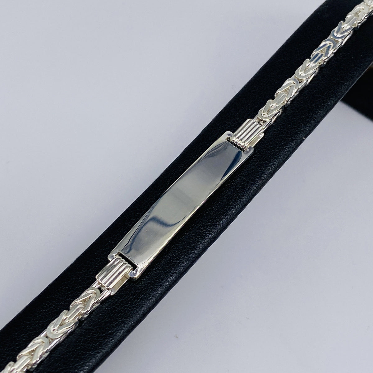 | 3mm IzmirJuwelier – 925 Silber Königsketten Juwelier Sterling Izmir Gravur-Armband
