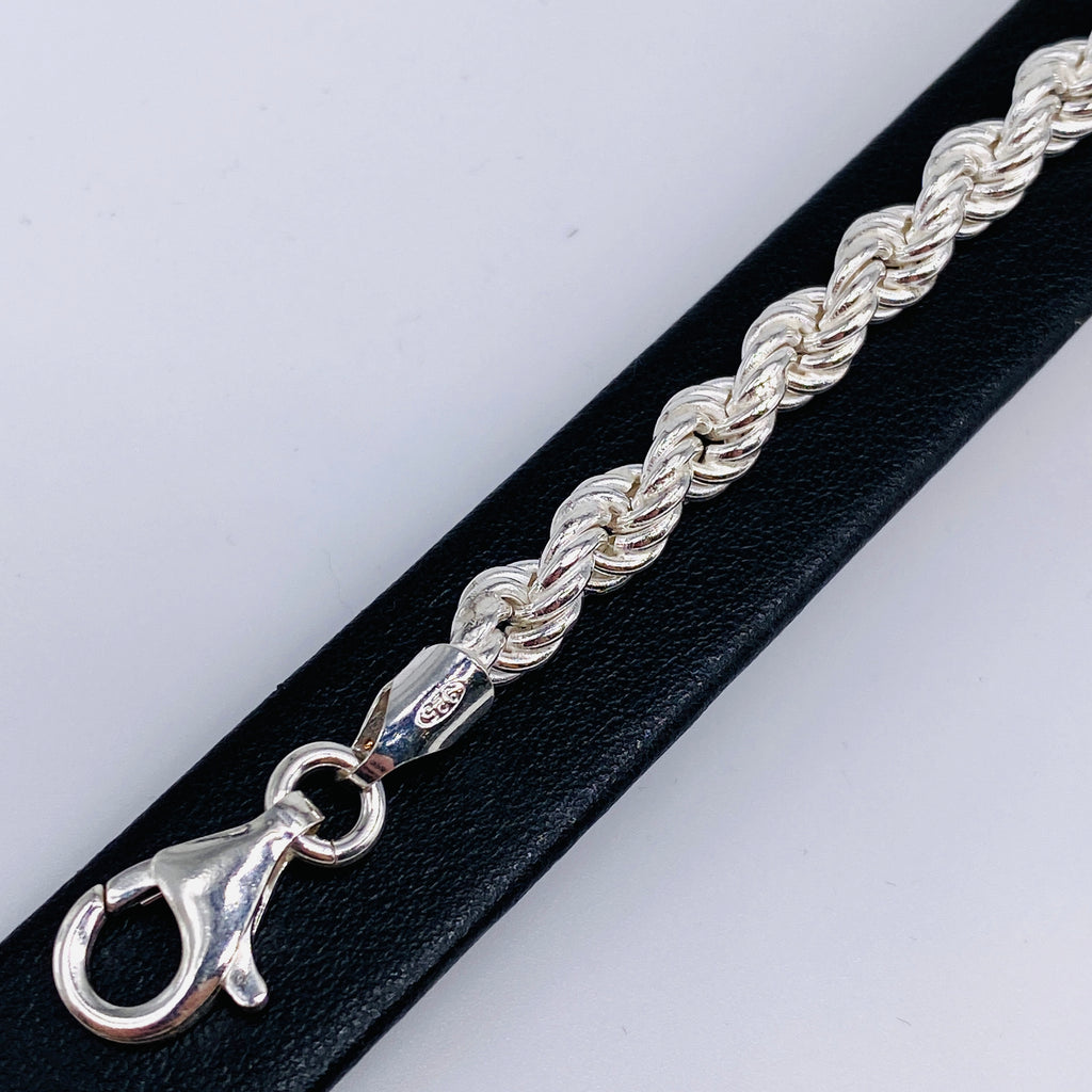 925 Sterling Silber Kordelketten Armband 6mm 21cm