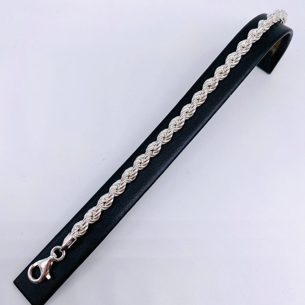 925 Sterling Silber Kordelketten Armband 6mm 21cm