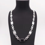 925 Sterling Silber Plattenkette 8mm - 60cm/65cm/70cm