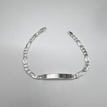 925 Sterling Silber Figaro Panzer Gravur-Armband 5mm