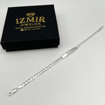 925 Sterling Silber Panzer Gravur-Armband 5mm