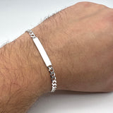 925 Sterling Silber Panzer Gravur-Armband 5mm