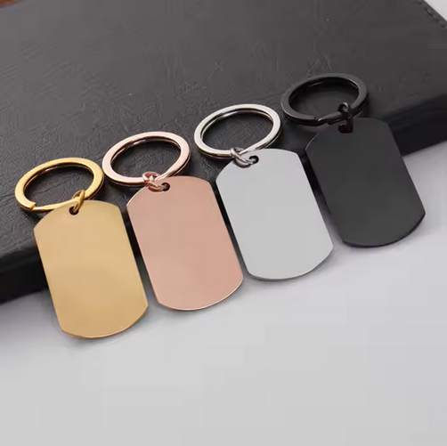 Gravur-Schlüsselanhänger Rechteck Dogtag | Edelstahl